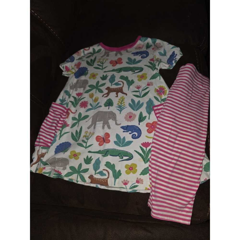 Mini boden animal dress with pockets and cropped leggings size 5 6